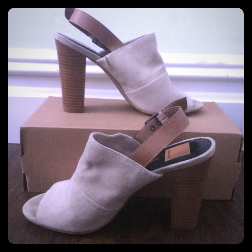 Dolce Vita suede block heels - cool grey taupe